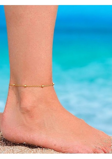 Feron Accessories Gold Halhal Boncuk Zincir Gold