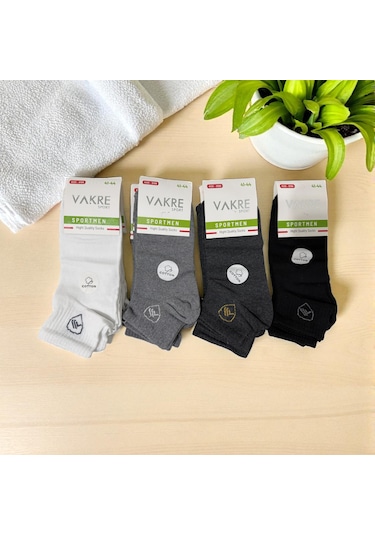 Erkek Kısa Sportmen Pamuklu Çorap 4'lü Ve 12'li Cok Renklı