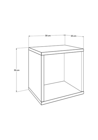 Adoremobilya Dekoratif Kare Duvar Rafı - Ispanyol Ceviz