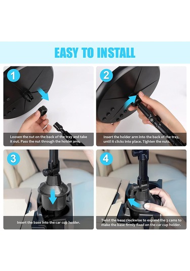 An-98 Araç İçi Katlanabilir Bardaklık Telefon Tutucu Ve Yemek Tep