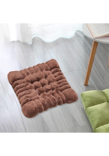 Suntek Peluş Zemin Yastık Kanepe Ofis Yurt Kare-kahverengi