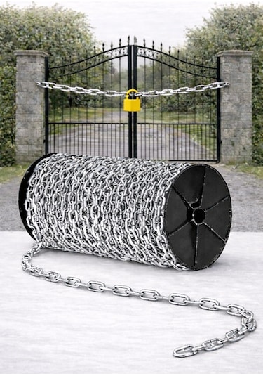 14 Mm Galvaniz Zincir 1.5 Metre Paslanmaz Çelik Sanayi Zinciri Bahçe Atölye Grade80 1