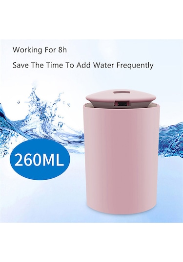 Ruicoo Beyaz Mini Nemlendirici 260ml - Ev İçi Hava Temizleyici Aromaterapi Makinesi Led Işıklı Sessiz Çalışma