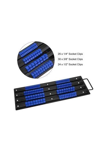 Symbee Çelik Soket Rafı, 80 Adet Çift 1/4", 3/8", 1/2" İle Sağlam Saklama, Taşıma Kolaylığı Ve Dayanıklılık