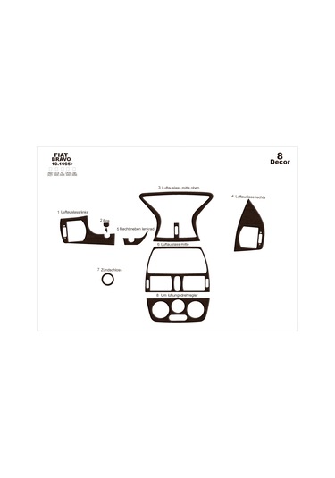 Fiat Bravo 1995- Konsol-torpido Kaplama-koyu Meşe Maun