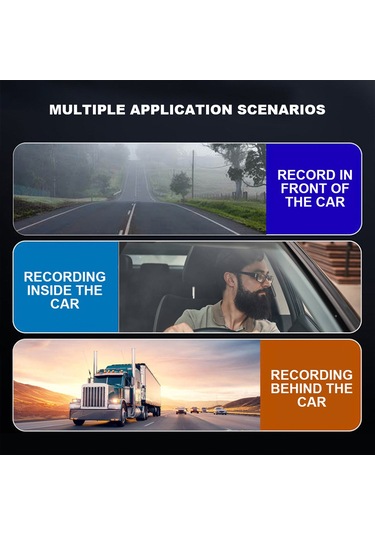 A18 Wifi Araç Kamerası Ön Ve Arka İç Çift Kameralı Araba Dvr, Gece Görüşlü Park Modu