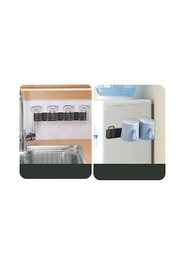 Cbtx Matkapsız 3 Kancalı Karbon Çelik Duvara Monte Bardaklık Organizatör Rafı - Beyaz