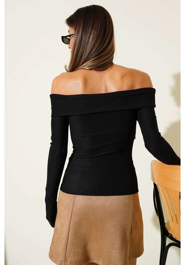 Madonna Çapraz Yaka Bluz Siyah T4331 Siyah