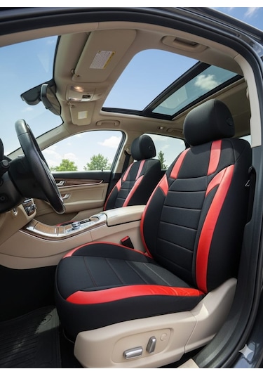 Monza Siyah Kırmızı Serisi Renault Megane 2 Sedan Koltuk Kılıfı Tam Set