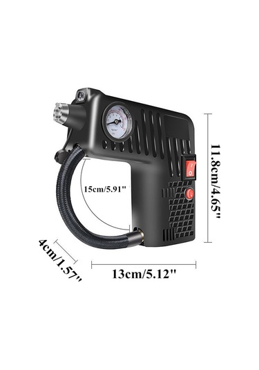 Sones Yx-301 12v Çok Fonksiyonlu Araba Elektrikli Taşınabilir El Tipi Şişme Pompa Siyah