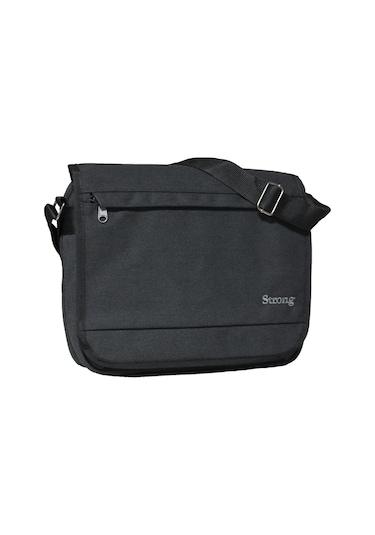 Unısex Kanvas Postacı Çantası Askılı Omuz Çantası Okul Çantası Körüklü Çapraz Çanta Pst02 Siyah Siyah