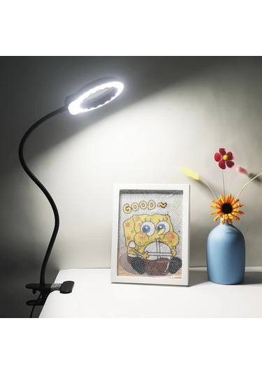 Willowhaven Siyah 5v Usb Led Büyüteçli Lamba, 5 Renk, 10 Parlaklık, Mengeli