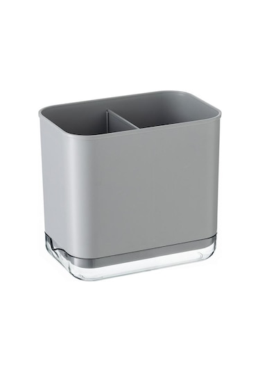 Gri Çok Fonksiyonlu Kaşık Çatal Çubuk Depolama Tutucu Kutusu Çift Katmanlı Çatal Drenaj Raf Organizatör Rafları Mutfak İçin