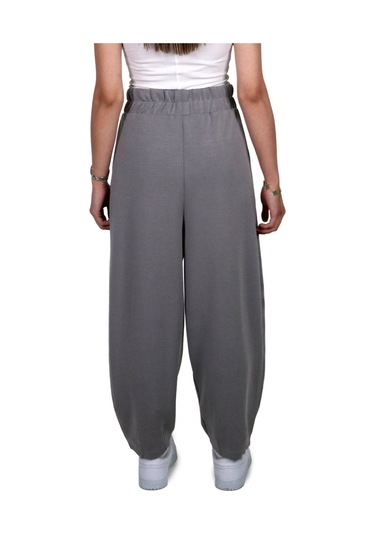 Kadın Modal Kumaş Havuç Kesim Gri Pantolon Gri