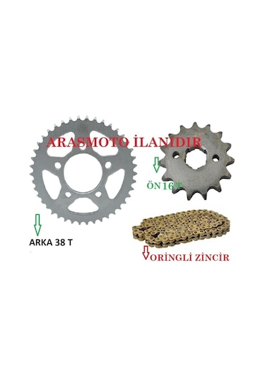 Mondial Drift L 125 Performans Hız Zincir Dişli Seti Oringli Gold
