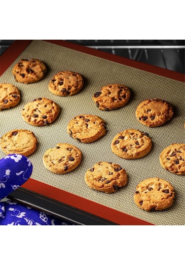 Adet Silikon Pişirme Matı Tekrar Kullanılabilir Pişirme Matı Yapışmaz Kırmızı Kırmızı