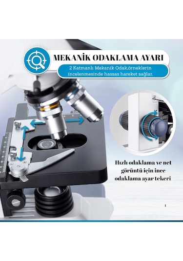 Triline 2500x Binoküler 5mp Usb Kamera Bilgisayar Destekli Bileşik Biyolojik Dijital Mikroskop