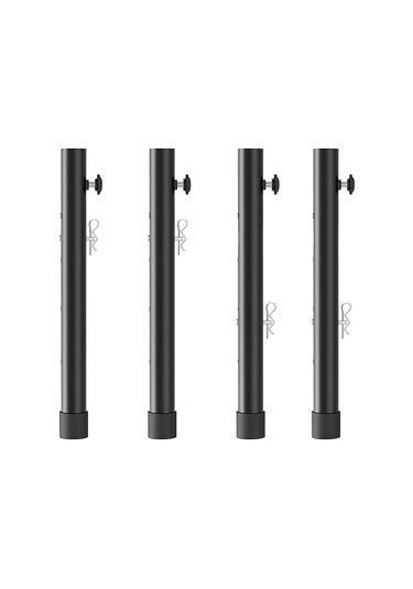 4 Adet / Set Masa Ayağı Genişletici Tezgah Yükseklik Arttırıcı, Uzunluk: 20cm Siyah Siyah