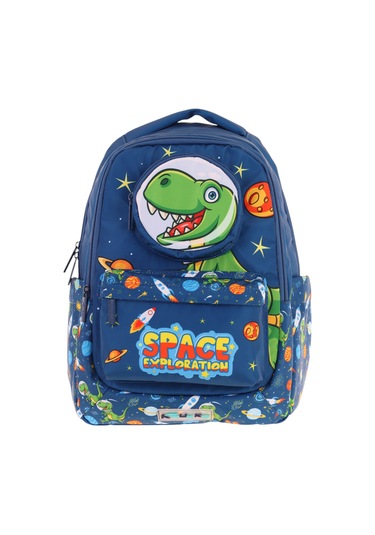 Elatae Su Geçirmez Kumaş Erkek Çocuk Çok Gözlü Ortopedik Sırt Okul Çantası L5252 Lacivert