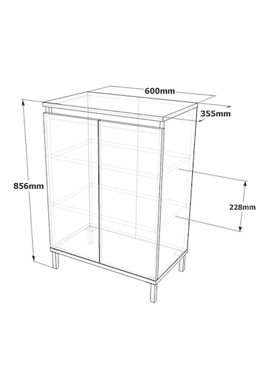 Robin Home Çok Amaçlı Dolap Ayakkabılık Metal Ayaklı Kahverengi