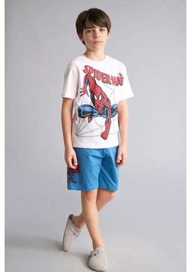Defacto Marvel Comıcs Regular Fıt 2li Pijama Takımı Erkek Çocuk H4107a826hswt34 Beyaz-wt34