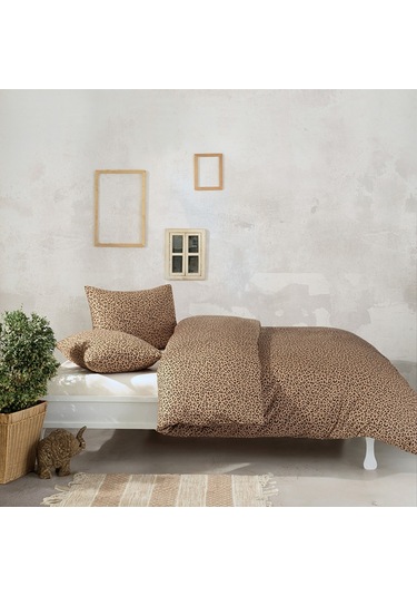 Coté Blanc Leopar %100 Pamuk Çift Kişilik Nevresim Takımı Leopar