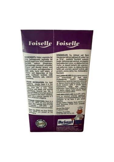 Csm Foiselle Şekerli Sıvı Şanti 1 Lt Profesyonel Kullanıma Uygun