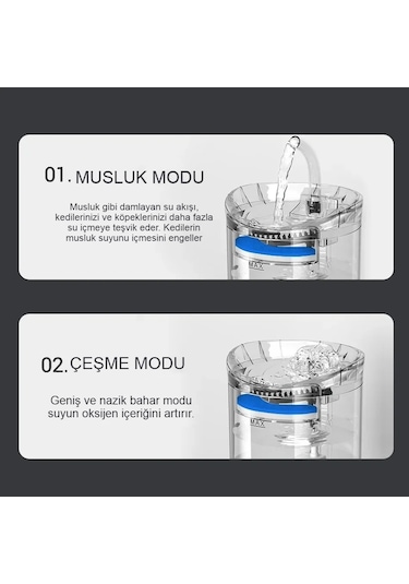 Mds Hareket Sensörlü Otomatik Pet Su Çeşmesi Sessiz Pompa Filtreli 2 L