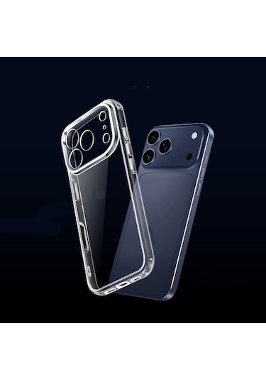 İphone 17 Pro Max Uyumlu Kamera Korumalı Şeffaf Esnek Silikon Kılıf Şeffaf