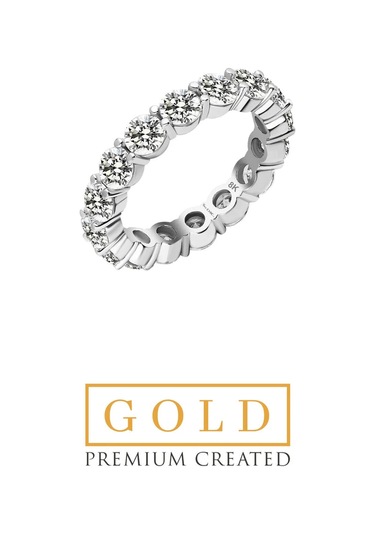 Beyaz Altın Sertifikalı Premium Created Taşlı 4.25 Ct Effect Tamtur Yüzük