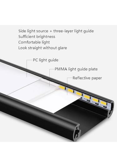 Sones Akıllı Otomatik İnsan Vücudu İndüksiyon Kablosuz Led Lamba 40cm Siyah + Sıcak Işık
