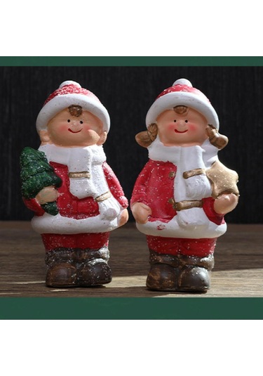 Homyl Seramik Bebek Figürleri Yılbaşı Süsleri Tatil Partisi Ofisi 3,5 Cm X 3,5 Cm X 11,5 Cm