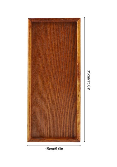 Servis Tepsisi, Dikdörtgen Ahşap Çay Tepsisi Otel Ev Mutfak Tepsileri Atıştırmalık Tepsisi Kahvaltı Tepsisi Gıda Saklama Kabı 35 15cm