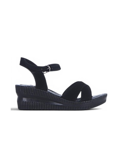 Ayakcenter Byn Ayışığı By34 Süet Siyah Kadın 7 Cm Topuklu Sandalet