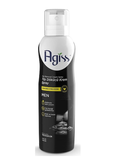 Agiss Tüy Dökücü Krem Gazlı Sprey 175 Ml Men
