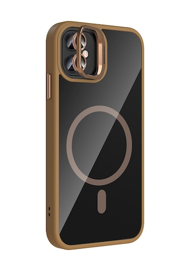 Subutu Apple Uyumlu iPhone 11 Kılıf Standlı Ve Kamera Lens li M-safe Şarj Özellikli Sbt Etro Kapak - Derin Mor Derin Mor
