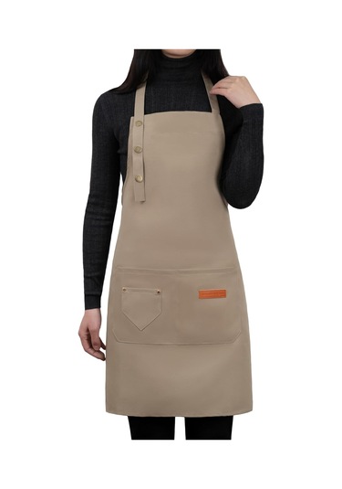 Ayarlanabilir Askılı Ve Büyük Cepli Erkek Kadın Önlük, Canva Bej, Diğer