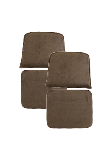 Knsz minder seti 2 li zng&mğr&uslu kahve penye kumaş tel bar sandalyesi oturma ve sırt minderi set