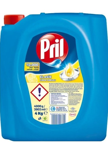 Pril Klasik Limon Kokulu Sıvı Bulaşık Deterjanı 4 KG