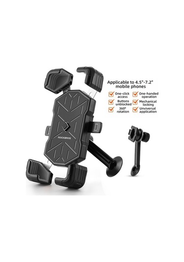 Jokmae Hw-117 E-bisiklet Telefon Tutucu Motosiklet Bisikleti 4,5"-7,2" Cihazlar İçin Hızlı Açılır Telefon Braketi - Gri / Kök Gri Çok Renkli