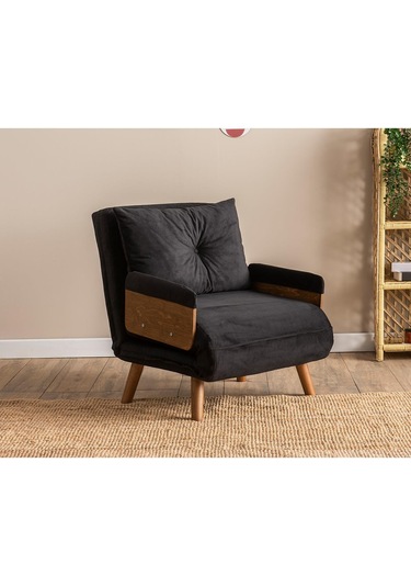 Pafu Cosmo Tekli Katlanır Yataklı Koltuk - Soho Siyah Siyah