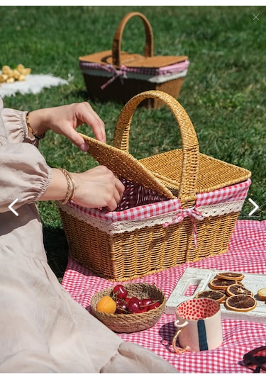 Sepetçibaba Adelya - Piknik Sepeti Plastik Hasır Görüümlü - Frs20