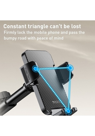 Wondernest Yesido C173 Vantuzlu Teleskopik Araç Telefon Tutucu Çubuk Siyah Siyah