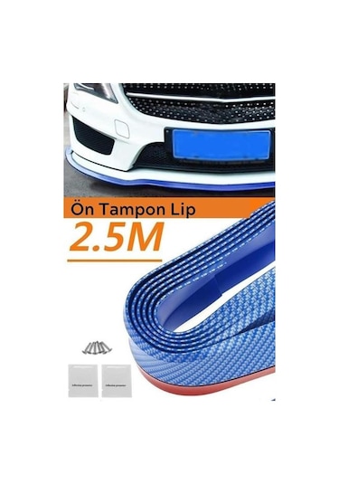 Buffer Mavi 2,5 Metre Araba Oto Ön Tampon Koruyucu Kauçuk Pratik Tampon Şerit Bant Döşeme Kiti