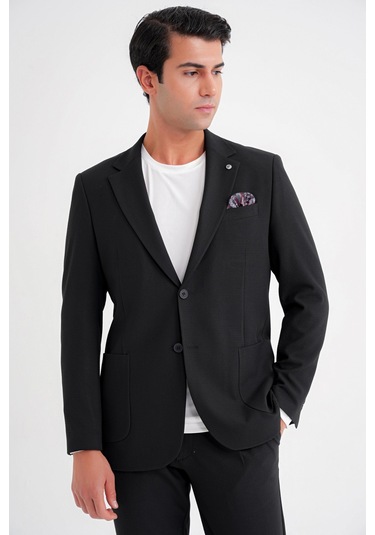 C 698 Ceket Regular Fit Siyah-1 Casual Siyah