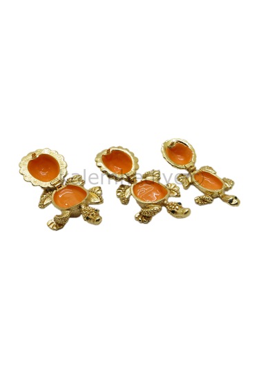 Swarovski Taşlı Üç Nüfuslu Kaplumbağa Ailesi - Gizli Hazneli Masa