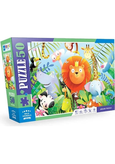 Blue Focus Wild Animals Vahşi Hayvanlar 50 Parça Puzzle Bf314