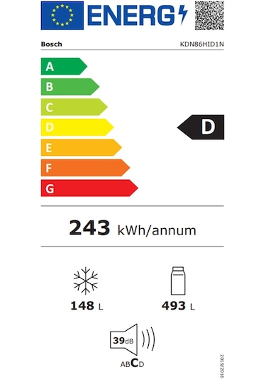 Bosch KDN86HID1N 641 LT No-Frost Çift Kapılı Buzdolabı