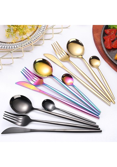 Ximistore9 Ev Ve Otel İçin Çelik Bıçak-çatal-kadeh Seti: Gümüş/rose Altın Renkli, Dayanıklı, Ev Kullanıma Uygun 4-5 Parça Takım Diğer