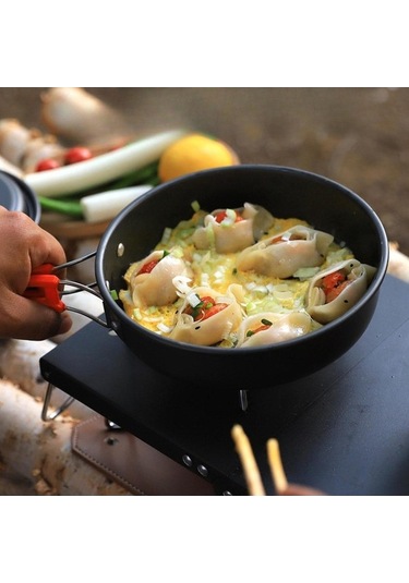 Pazly Kamp Kızartma Tavası Katlanır Koyu Piknik Seyahat Açık L Siyah Siyah